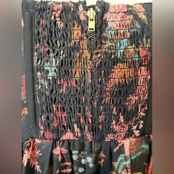 NEW Cara Cara Phoebe Floral Linen Silk Midi Bustier Dress Pindell Black US6 UK10 - Picture 14 of 16